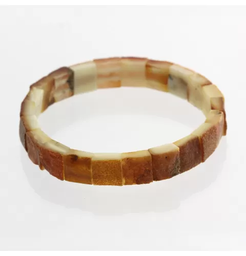 Rough Squares Baltic amber stretch bracelet 19cm