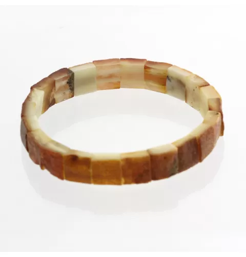 Rough Squares Baltic amber stretch bracelet 19cm