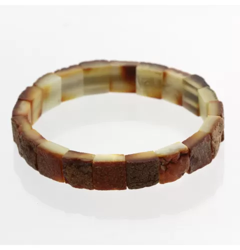 Rough Squares Baltic amber stretch bracelet 19cm