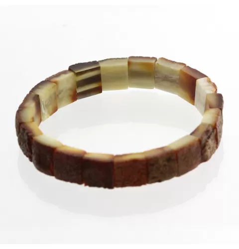 Rough Squares Baltic amber stretch bracelet 19cm