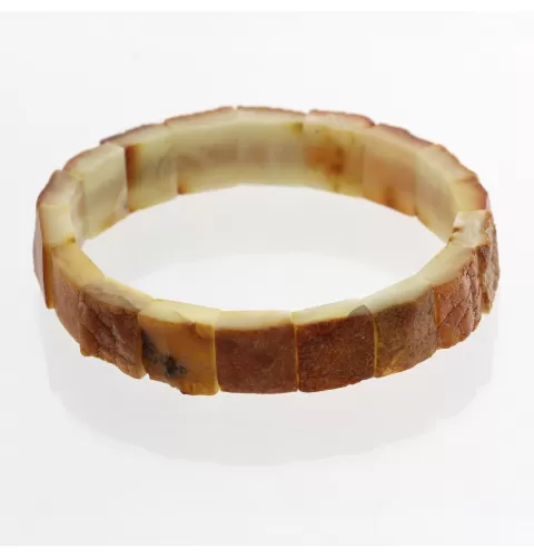 Rough Squares Baltic amber stretch bracelet 19cm