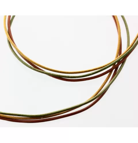 Triple Natural Leather Cord w Baltic amber closure