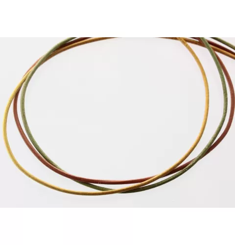 Triple Natural Leather Cord w Baltic amber closure