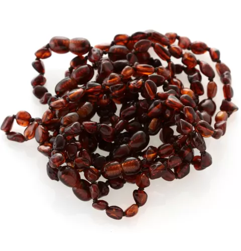 10 Cognac BEANS Baltic amber teething Baby bracelets 16cm