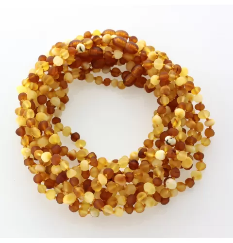 10 Multi Raw BAROQUE Baby teething Baltic amber necklaces 32cm