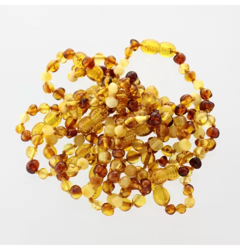 10 Mix BAROQUE Baltic amber teething bracelets 14cm