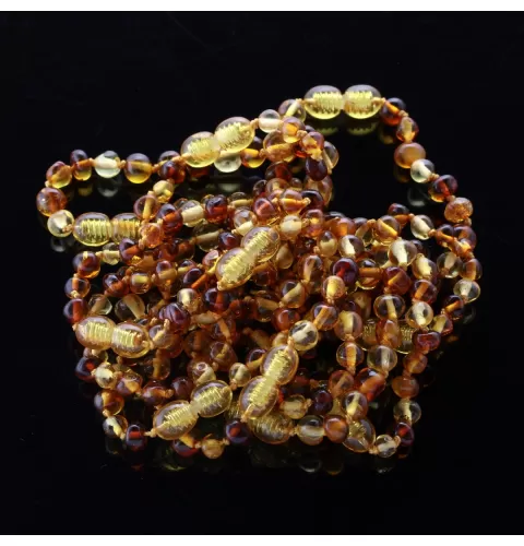 10 Multi BAROQUE Baltic amber teething bracelets 14cm