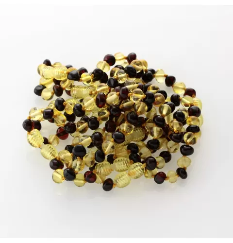 10 Multi BAROQUE Baltic amber teething bracelets 14cm