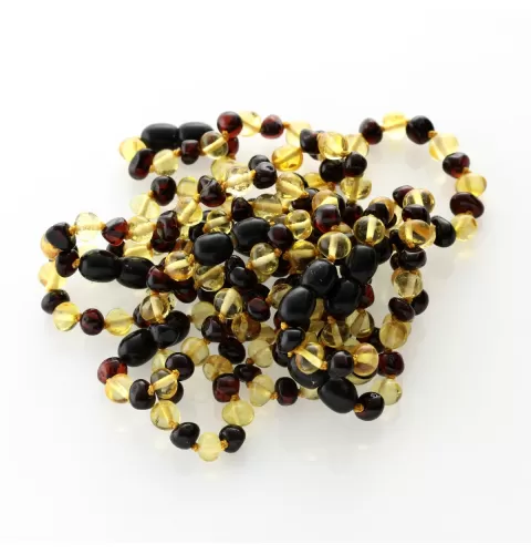 10 Multi BAROQUE Baltic amber teething bracelets 14cm