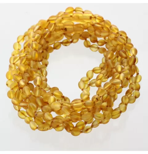 10 Raw Honey BEANS teething Baltic amber necklaces 28cm