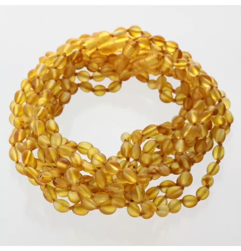10 Raw Honey BEANS teething Baltic amber necklaces 28cm