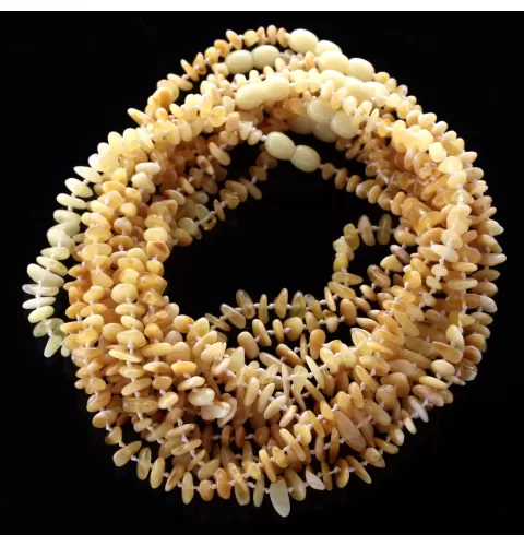 10 Butter CHIPS Baltic amber teething Baby necklaces 32cm