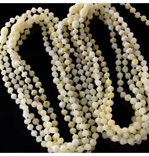 5 Milk BAROQUE Baby teething Baltic amber necklaces 33cm