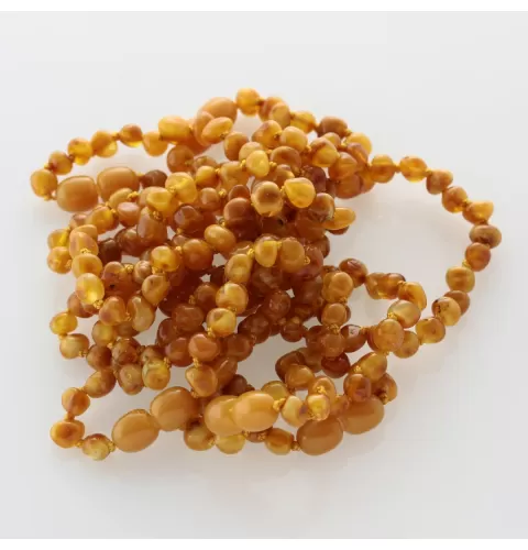 10 Butter BAROQUE Baltic amber teething bracelets 14cm
