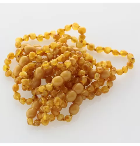 10 Butter BAROQUE Baltic amber teething bracelets 14cm