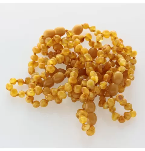 10 Butter BAROQUE Baltic amber teething bracelets 14cm