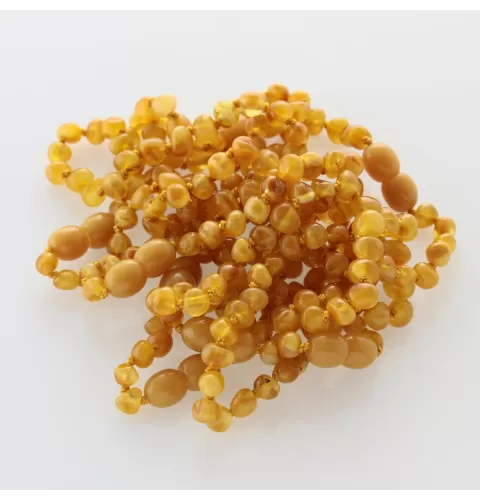 10 Butter BAROQUE Baltic amber teething bracelets 14cm