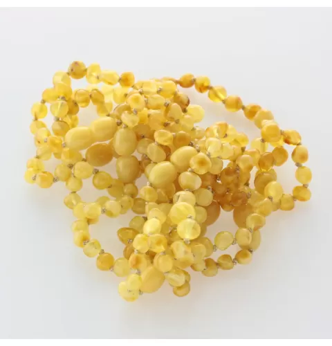 10 Butter BAROQUE Baltic amber teething bracelets 14cm
