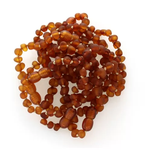 10 Raw Cognac BAROQUE Baltic amber teething bracelets 14cm