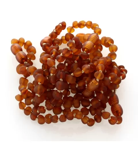 10 Raw Cognac BAROQUE Baltic amber teething bracelets 14cm