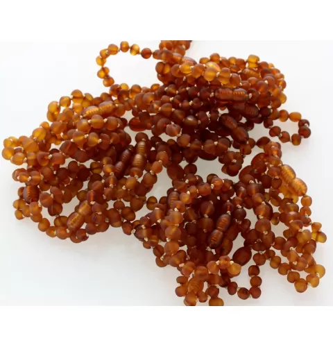 10 Raw Cognac BAROQUE Baltic amber teething bracelets 14cm