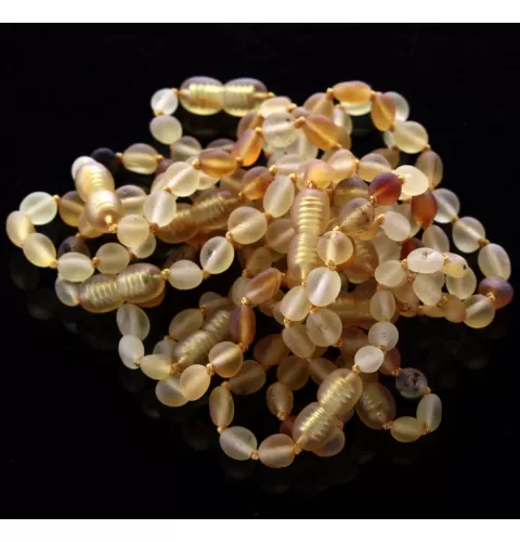 10 Raw Mix BEANS Baltic amber teething bracelets 14cm
