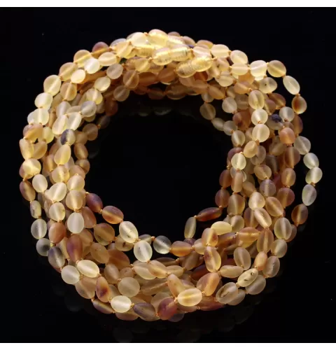 10 Raw MIX BEANS Baby Baltic amber teething necklaces 33cm