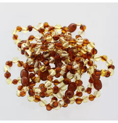10 Multi BAROQUE Baltic amber teething bracelets 16cm