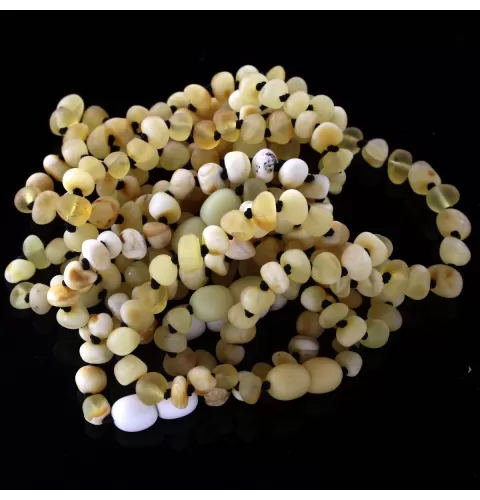 10 Raw Butter BAROQUE Baltic amber teething bracelets 14cm