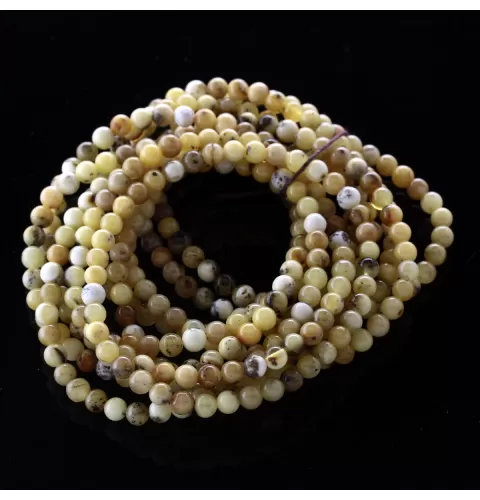 10 Marble ROUND Baltic amber adult stretch bracelets 18cm