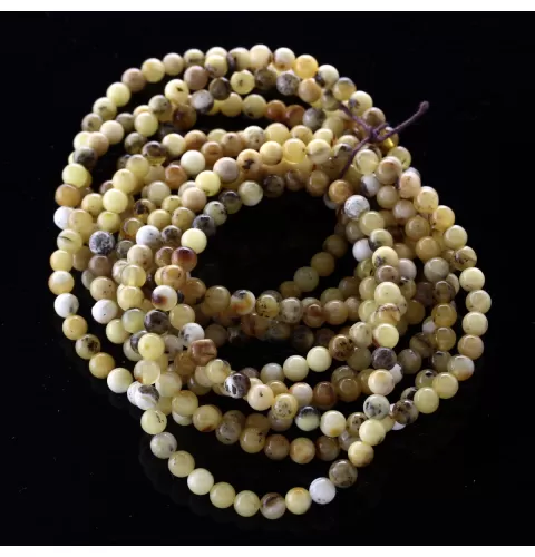 10 Marble ROUND Baltic amber adult stretch bracelets 18cm