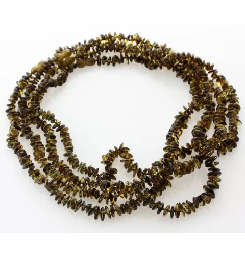 4 Green CHIPS Baltic amber necklaces 50cm