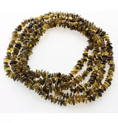 5 Green CHIPS Baltic amber necklaces 45cm
