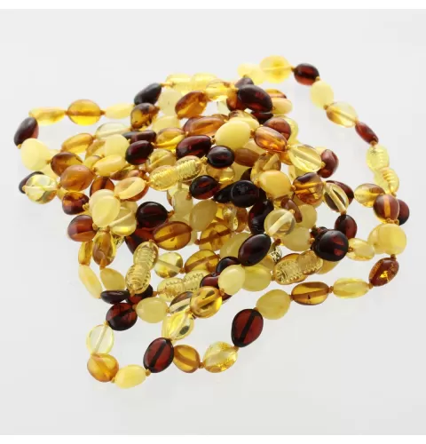 10 Mix BEANS Baltic amber bracelet 19cm
