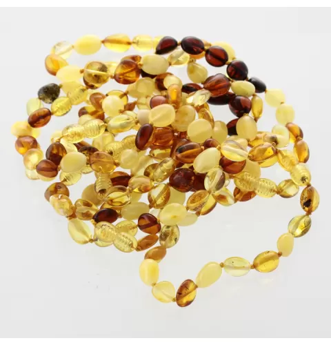 10 Mix BEANS Baltic amber bracelet 19cm