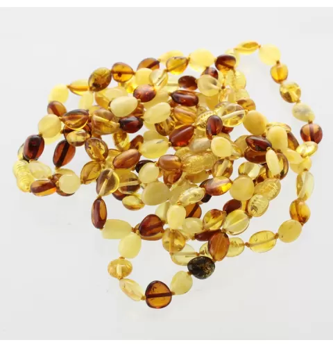 10 Mix BEANS Baltic amber bracelet 19cm