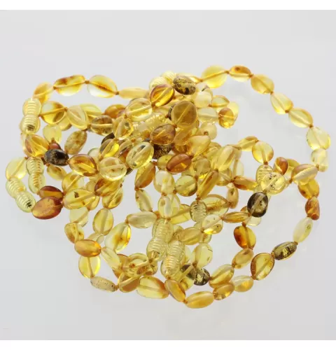 10 Mix BEANS Baltic amber bracelet 19cm