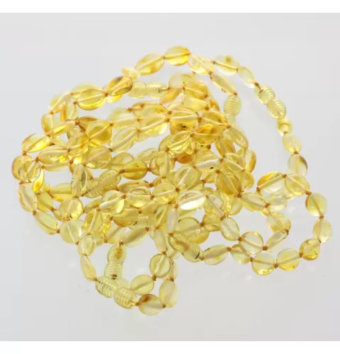 10 Lemon BEANS Baltic amber bracelet 19cm