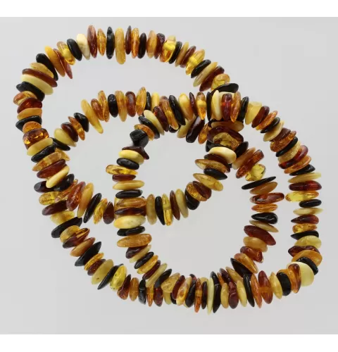 Multi Chips Baltic Amber Stretch Bracelet 18cm