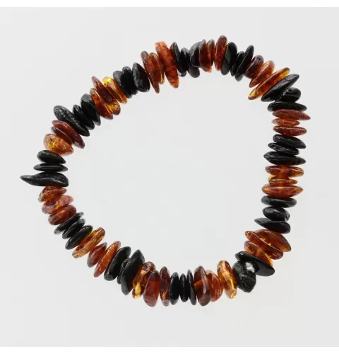 Multi Chips Baltic Amber Stretch Bracelet 18cm