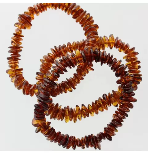 Cognac Chips Baltic Amber Stretch Bracelet 18cm