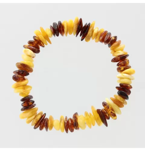 Multi Chips Baltic Amber Stretch Bracelet 18cm