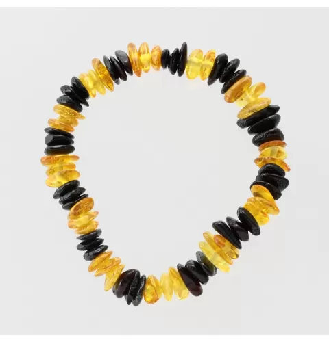 Multi Chips Baltic Amber Stretch Bracelet 18cm