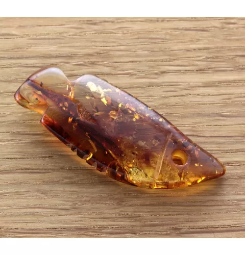 Baltic Amber figurine FISH Pendant Charm