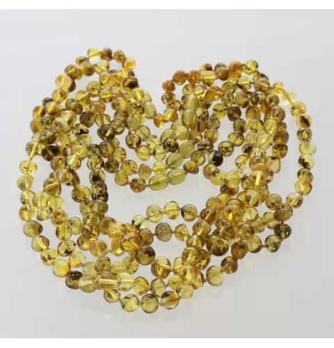 5 Big Green BAROQUE Baltic amber adult necklaces 45cm