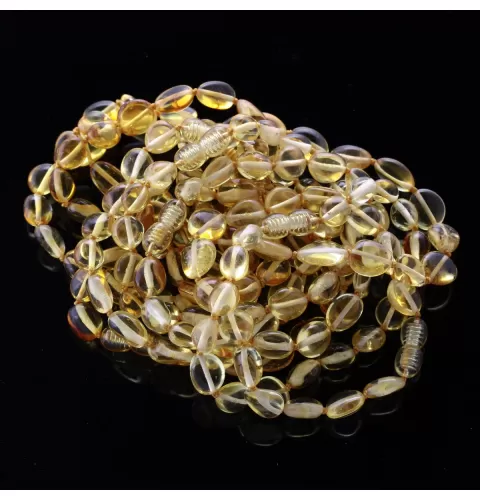 10 Lemon BEANS Baltic amber bracelet 19cm