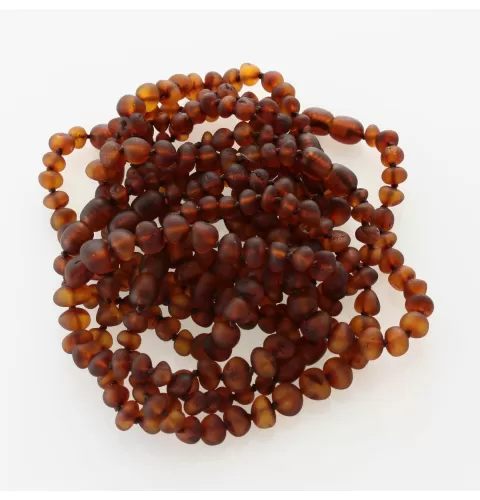10 Raw Cognac BAROQUE Baltic Amber Bracelet 19cm