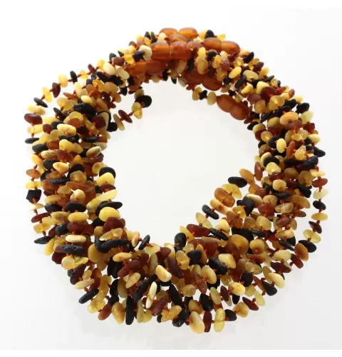 10 Raw Multi CHIPS Baltic amber teething Baby necklaces 32cm