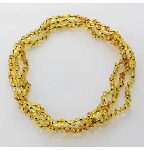 3 Honey BAROQUE Baltic amber adult necklaces 53cm