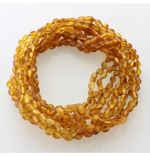 10 Raw Honey BEANS Baby Baltic amber teething necklaces 33cm